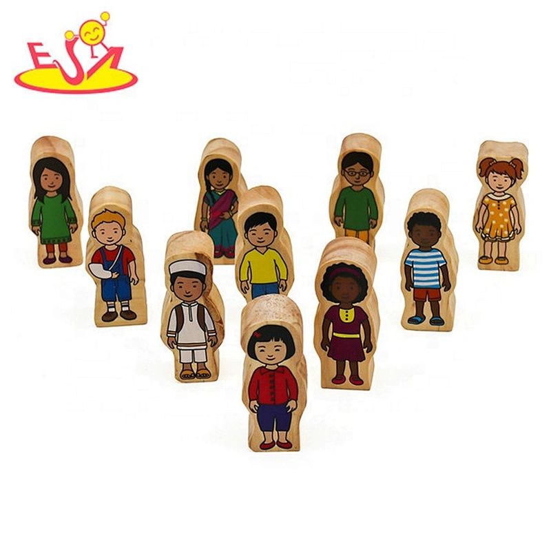 2019 New design 30 pieces kds wooden peg people for wholesale W06D124