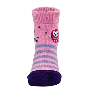 Cotton Jacquard Pink Purple Navy Lovely Children Baby Girl Non Anti Slip PVC Rubber Home Socks