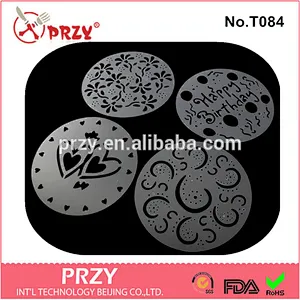 t084 High quality cake decorating plastic cake stencil
