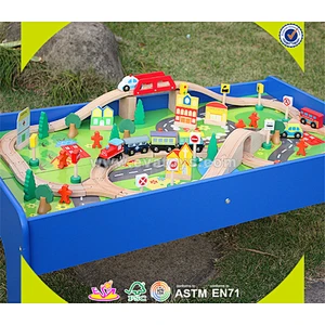 New arrival DIY wooden railway train toy for kids W04C009A