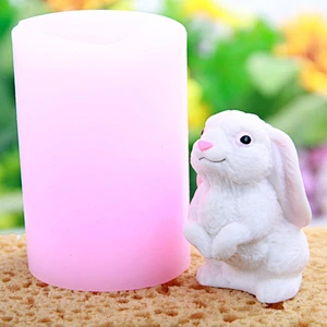 3D Rabbit  molds couple Candle chocolate baking mould cake Resin decoration silicone mold