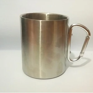 Custom Personalized Double Wall Stainless Steel Carabiner Travel Mug Camping Mug