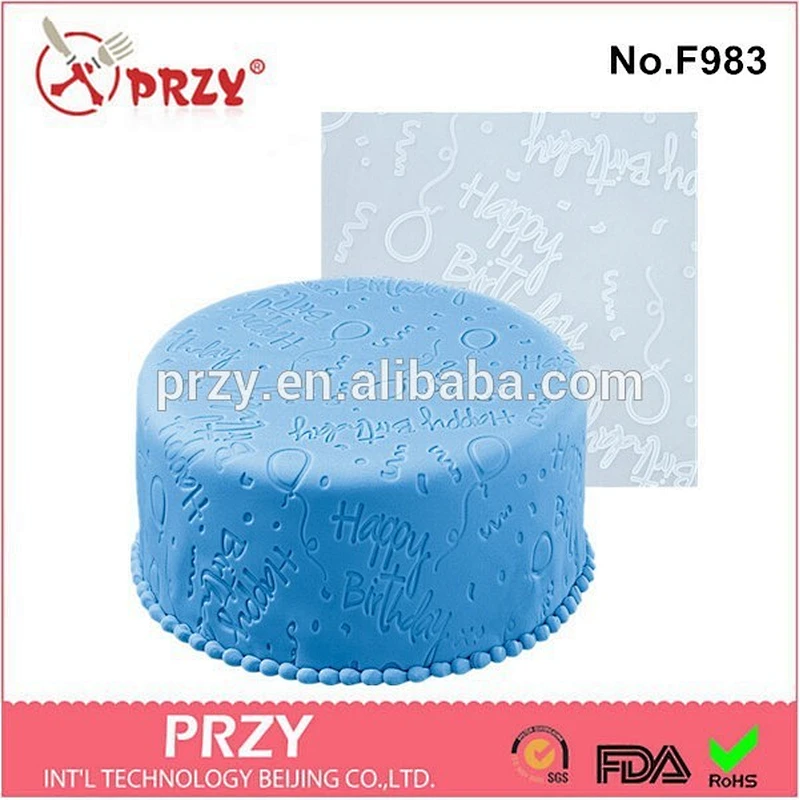 Happy birthday silicone lace mat , happy birthday silicone baking mat