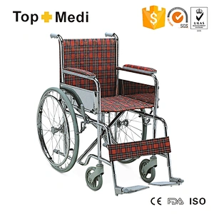 China Supplies Customized RED PATTERN Children Steel Wheelchair