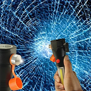 Hot Seller  Outdoor Working Light with Emergency Hammer and belt cutter Aluminium Flashlight COB Light