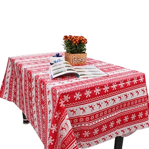Custom environmentally friendly Material PE Printed Flannel Christmas ordinary Tablecloth