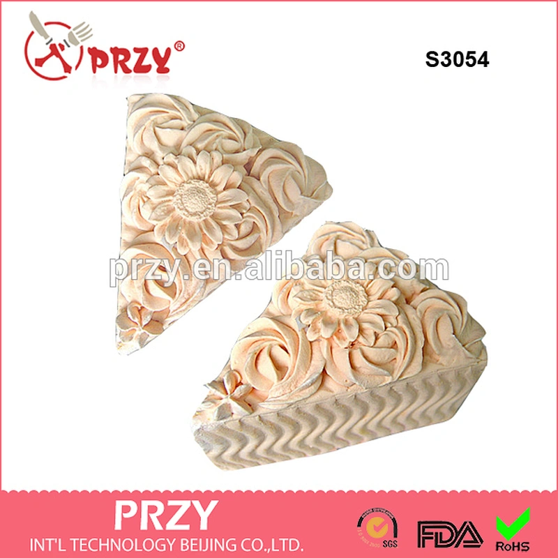 S3054 Cute 3D triangle Shape pie Silicone Cake Mold, Handmade Soap Mold