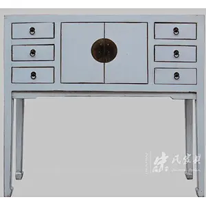 six drawer two door antique style chinese console table