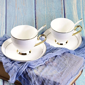 White Coffee Cup & Saucer Series cup for business tableware