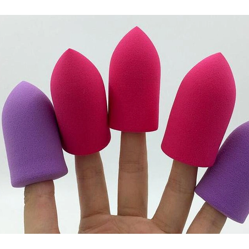 Finger shape easy use multiple color latex free makeup sponge
