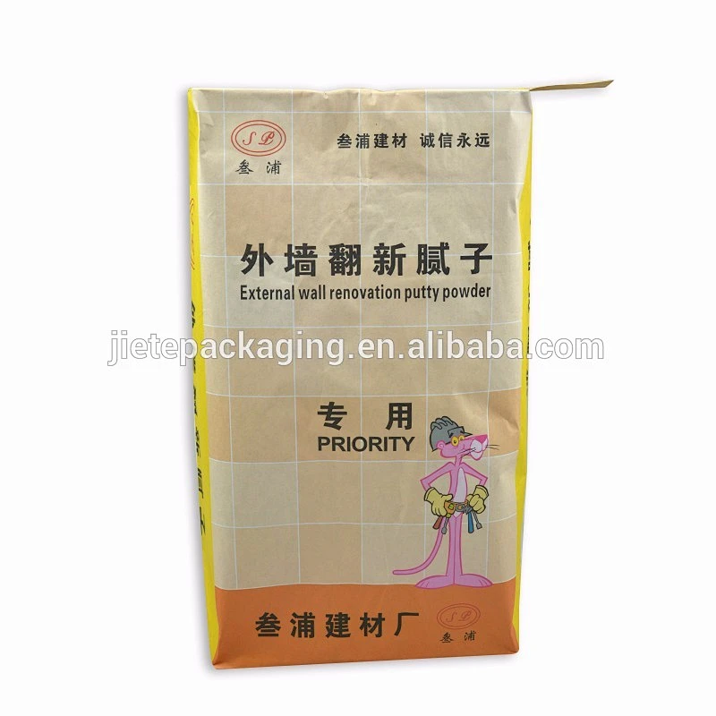 new design flexo, gravure, offset printing kraft paper bag for putty, cement