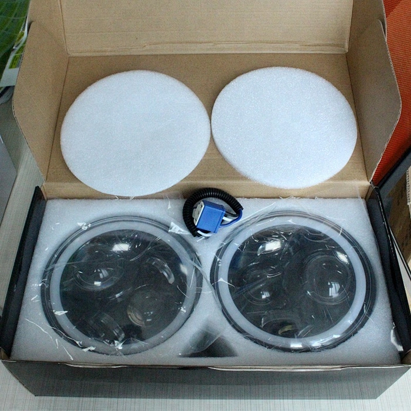 High power 7Inch 60W Round led DRL Halo Jeep Wrangler Headlights