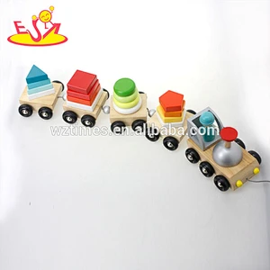 Wholesale newest wooden pull blocks car toy hot sale kids wooden pull blocks car toy creative wooden pull blocks car toy W04A270