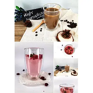 Wholesale cheap price double wall glass cup 450ml for cola