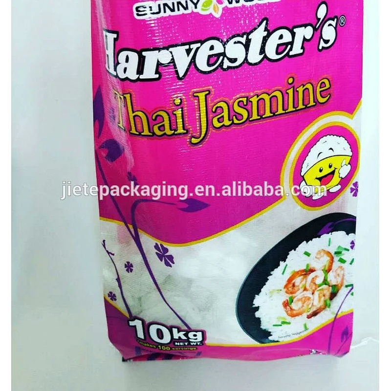 High quality design printing 10kg bopp laminated pp woven basmati rice bag sack