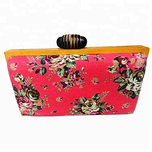 Classical wood material Chinese style party bag clutch bag