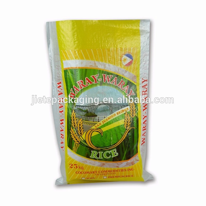China pp woven packing bag with normal printing for rice, flour purpose 50kg 25kg 5kg
