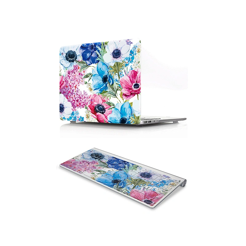 2 In 1 Beautiful Flower adore hard Case and Keyboard Cover mac air 13 inch case beautiful long cases plastic protective case 17