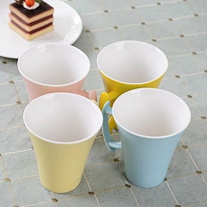 Minimalist Ceramics Color Glaze Heat-Resistant Mark Cup Milk Coffee Cup Customized Logo Porcelain Ware