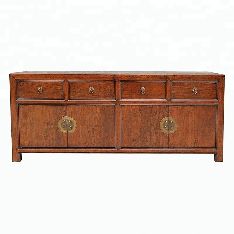 chinese solid wood pine lacquer buffet furniture