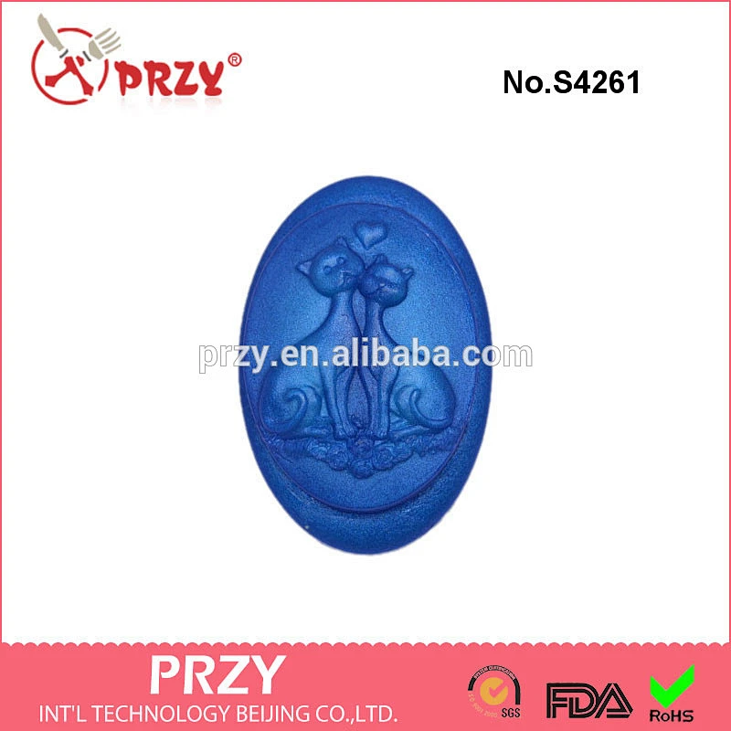 S4261 PRZY Cats in love - Silicone Mould, Soap making - mold, resin, fimo, polymer