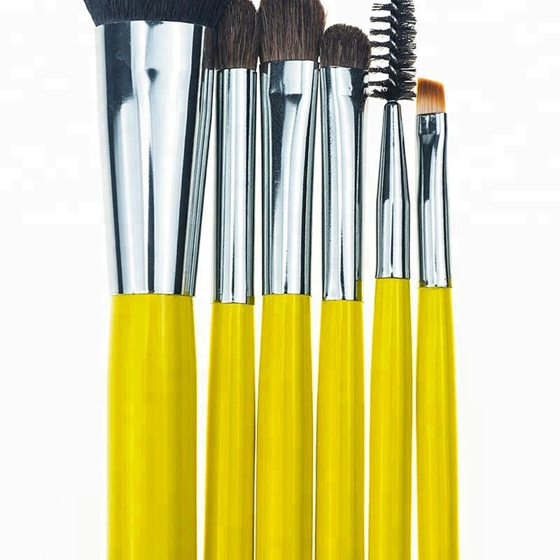 Makeup brush set private label 7PCS Yellow High quality HOT Sell soft Synthetic fiber makeup brush set
