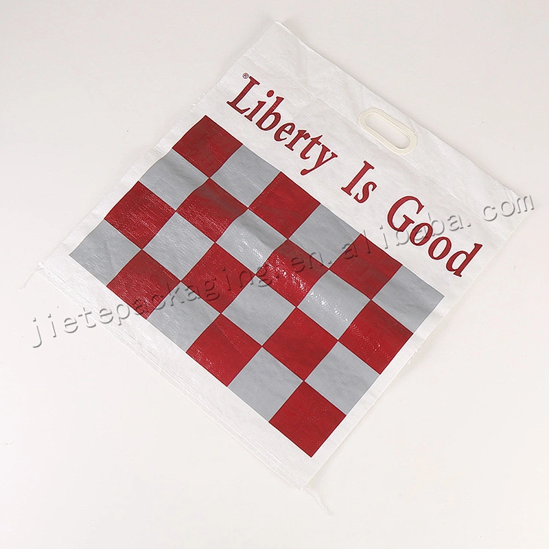 New style plastic laminated pp woven pocket with carry handle