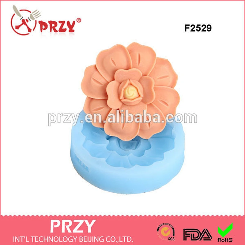 F2529 fondant mold flower shape silicone fondant mold