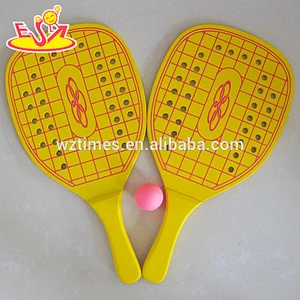 Wholesale promotional gift wooden beach rackets paddle for children W01A107