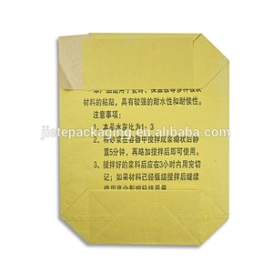 Wholesale china factory high quality kraft paper valve flat bottom bag for packing 50kg 25kg cement, mortar