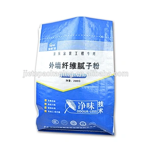 Industrial and building use double side blue printing pp woven putty powder bag