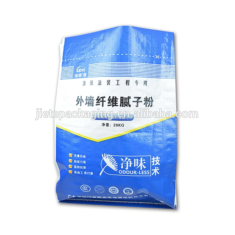 Industrial and building use double side blue printing pp woven putty powder bag