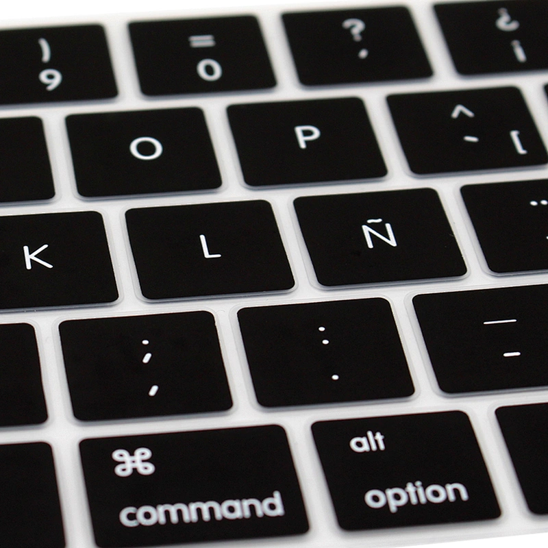 Spanish Language European Layout Keyboard Skin custom silicone keyboard cover For macbook pro 13 touch bar 15