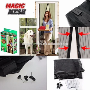 Magic Magnetic Mesh Hands-Free Screen net Door with18 powerful magnets TV shown anti bug Mosquito curtain Popular