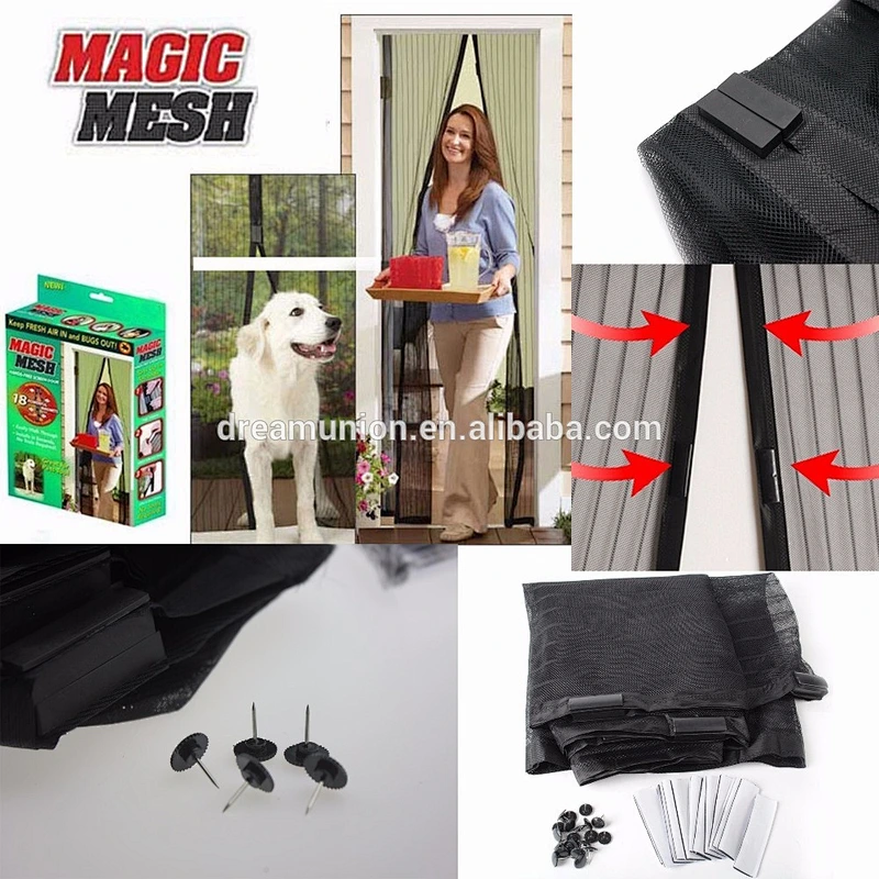 Magic Magnetic Mesh Hands-Free Screen net Door with18 powerful magnets TV shown anti bug Mosquito curtain Popular