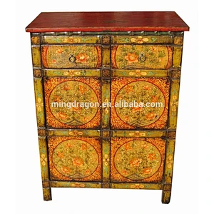 Antique Living Room Furniture-Tibetan Antique Painting Cabinet