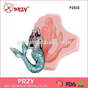 F2533 mermaid Shaped Silicone Cake Mold Bakeware Decorating Gum Paste Fondant Clay mermaid Soap Mold