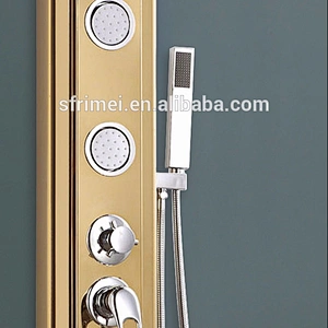 Hot selling golden color wall panel bathroom massage shower panel
