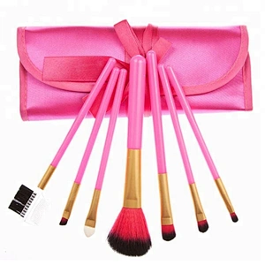 Imported Wholesale 7Pcs Professional Makeup Brushes Set Tools Kit with Pouch Bag Case Beauty Cosmetic Makeup