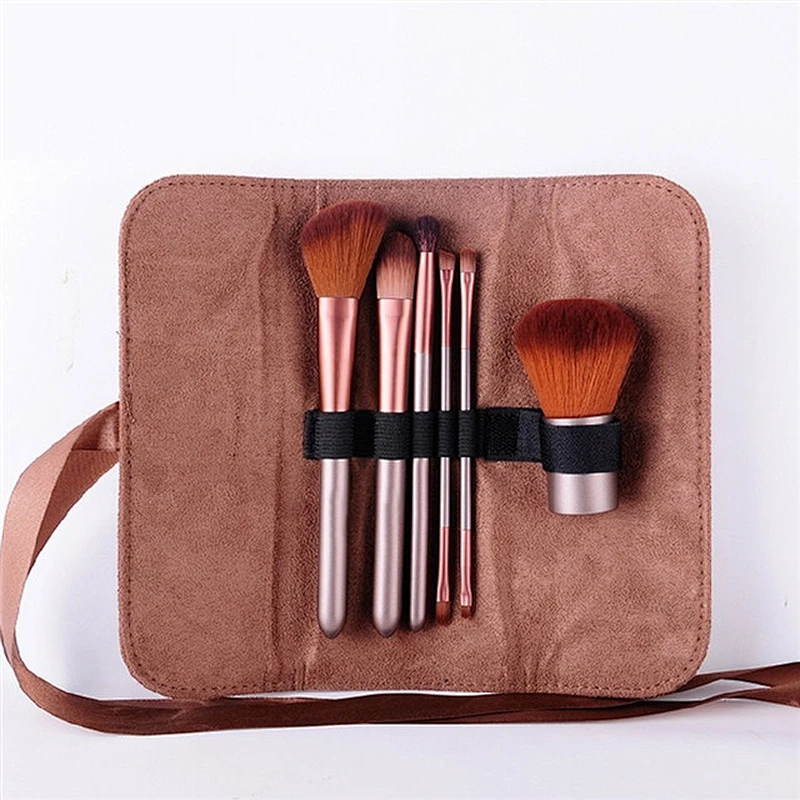 Private Label 6pcs Makeup Brush Set With Makeup Brush Bag