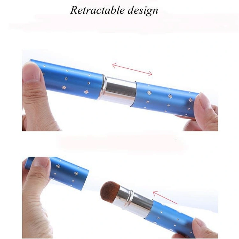 Personalized custom cosmetic brushes professional portable makeup retractable blush powder concealer brush