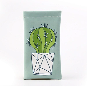 Cactus Printing Soft Sunglasses PU Pouch Glasses Pouch