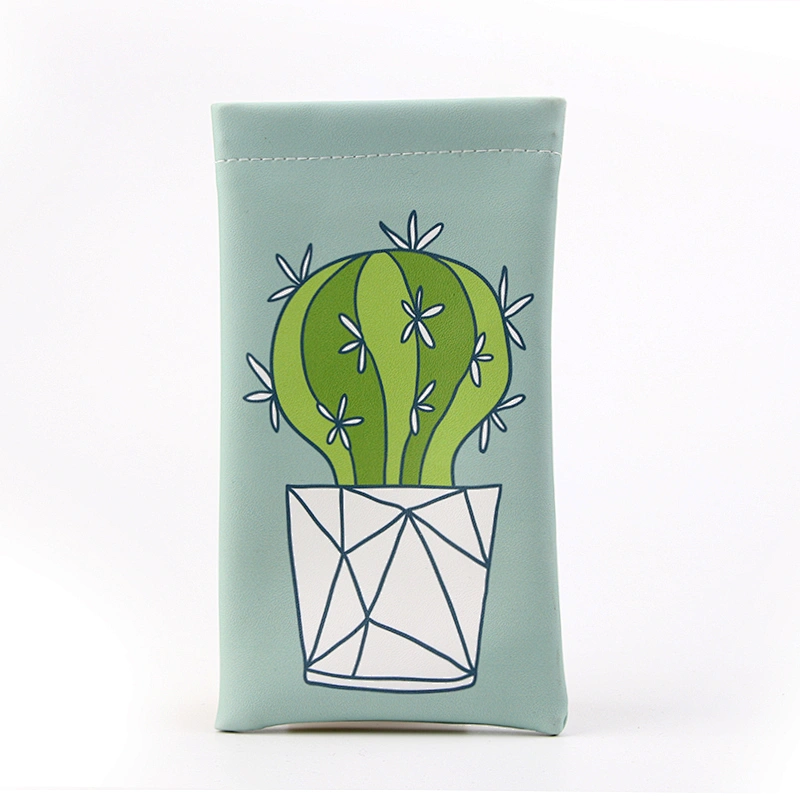 Cactus Printing Soft Sunglasses PU Pouch Glasses Pouch
