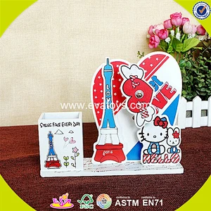 wholesale baby wooden brush pot with musical box fashion kids wooden brush pot with musical box W02A036
