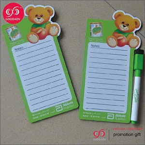 Guangzhou factory wholesale magnetic mini whiteboard for milk powder gifts with teddy bear magnetic drawing board