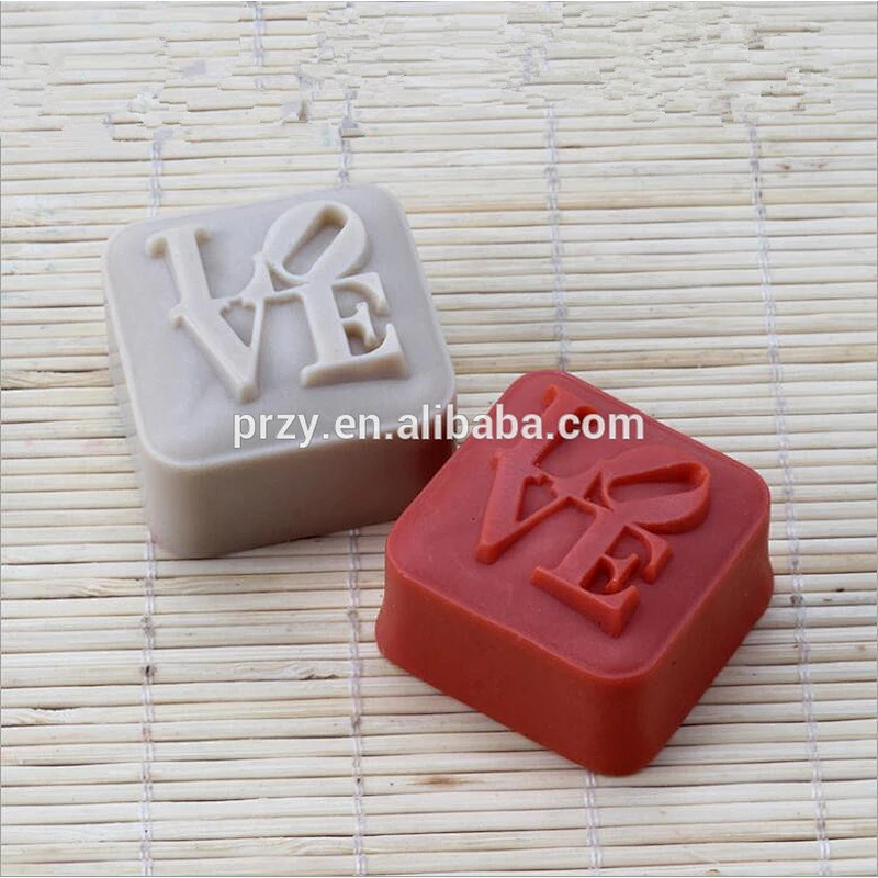 S6030 square shape LOVE silicone soaps mold for sale