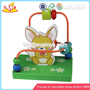 Wholesale new fashion wooden around beads toy beautiful wooden around beads toy W11B053