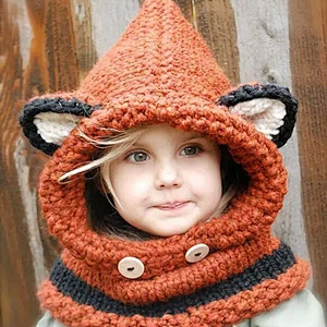 Kids Knitted Hat with Neck