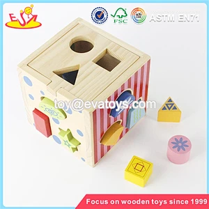 wholesale cheap children wooden educational toys funny shape blocks kids wooden educational toys W12D067