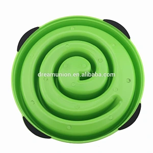 Outward Hound Fun Feeder Slow Feed Interactive Bloat Stop Dog Bowl Green New--